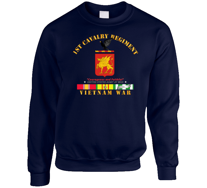 Army - 1st Cavalry Regiment - Coa -vietnam Vn Svc Crewneck Sweatshirt