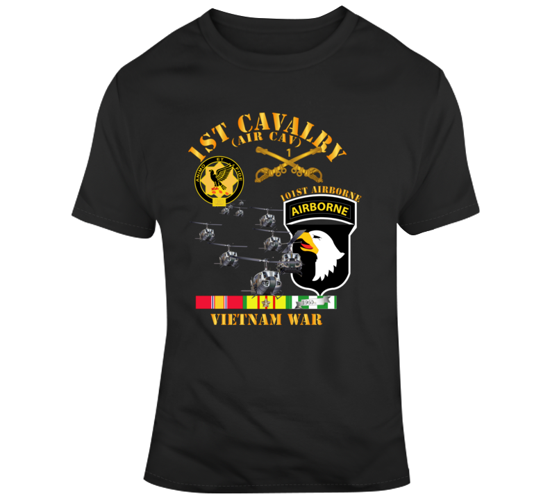 Army - 1st Cavalry (air Cav) - 101st Airborne W Svc T Shirt
