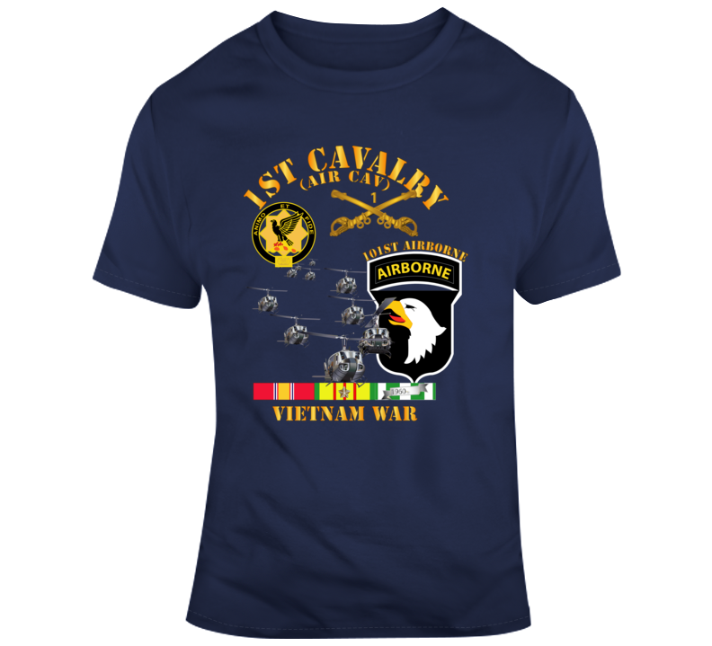 Army - 1st Cavalry (air Cav) - 101st Airborne W Svc T Shirt