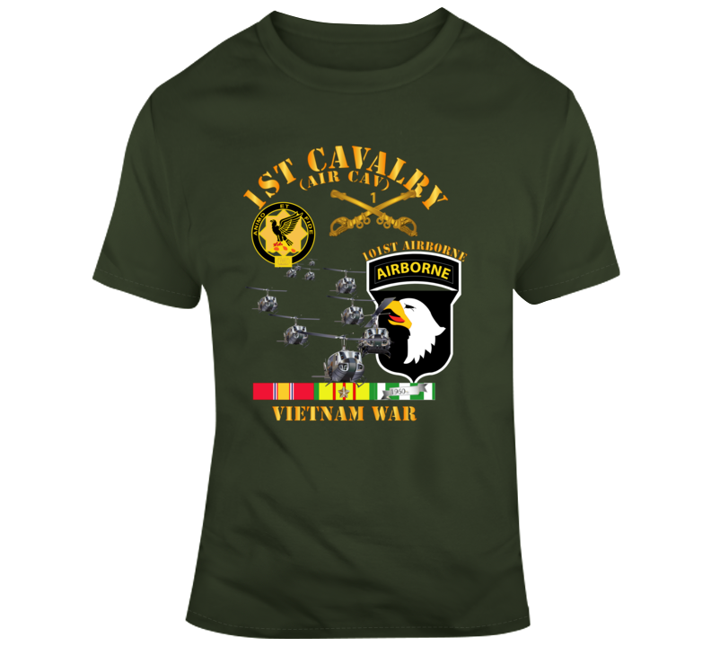 Army - 1st Cavalry (air Cav) - 101st Airborne W Svc T Shirt