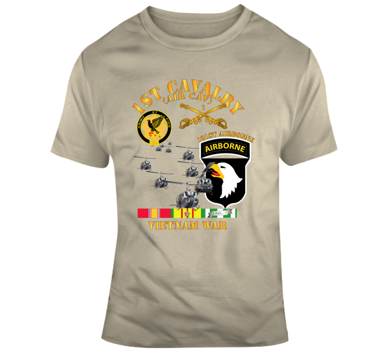 Army - 1st Cavalry (air Cav) - 101st Airborne W Svc T Shirt