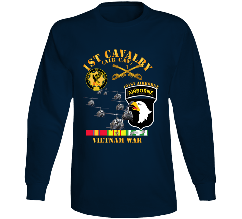 Army - 1st Cavalry (air Cav) - 101st Airborne W Svc Long Sleeve