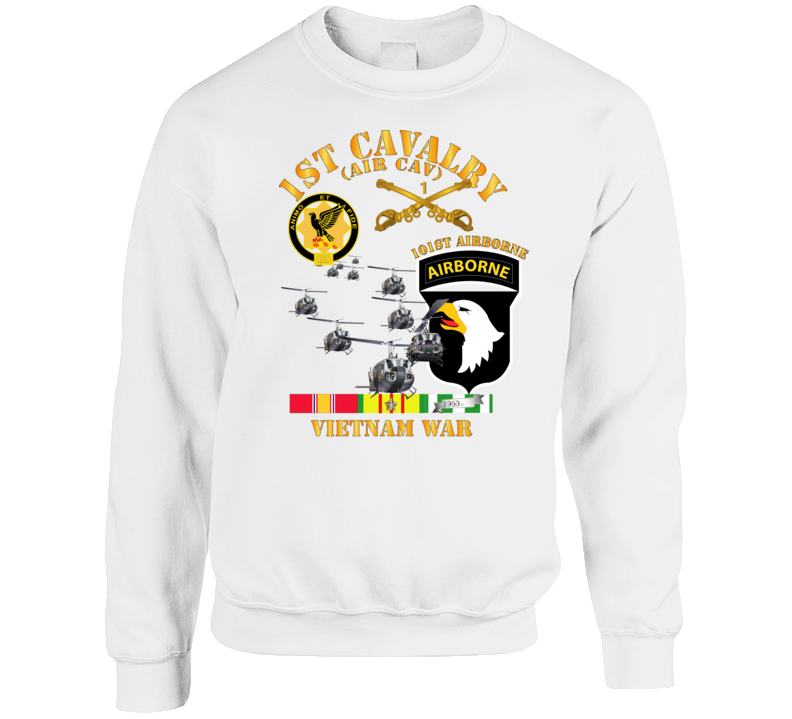 Army - 1st Cavalry (air Cav) - 101st Airborne W Svc Crewneck Sweatshirt