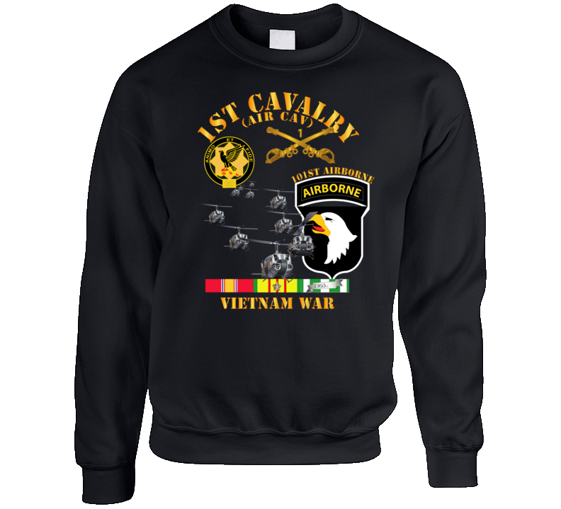 Army - 1st Cavalry (air Cav) - 101st Airborne W Svc Crewneck Sweatshirt