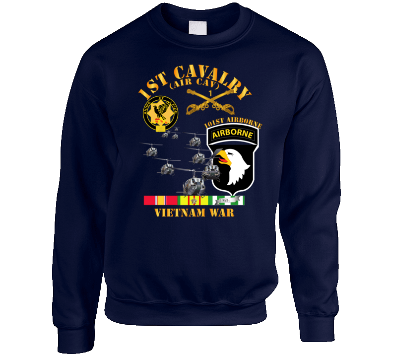 Army - 1st Cavalry (air Cav) - 101st Airborne W Svc Crewneck Sweatshirt