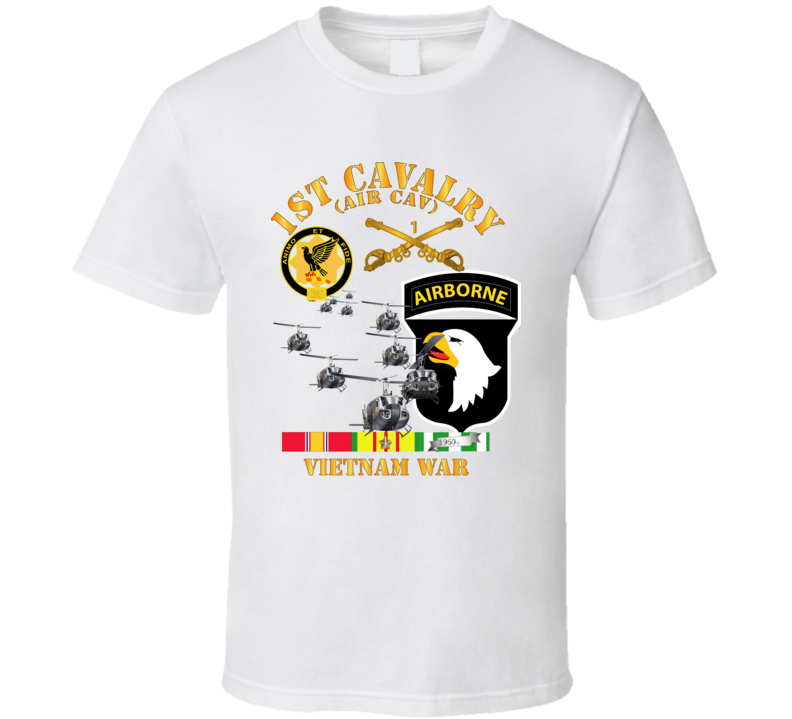 Army - 1st Cavalry (air Cav) - 101st Airborne Div W Svc T Shirt