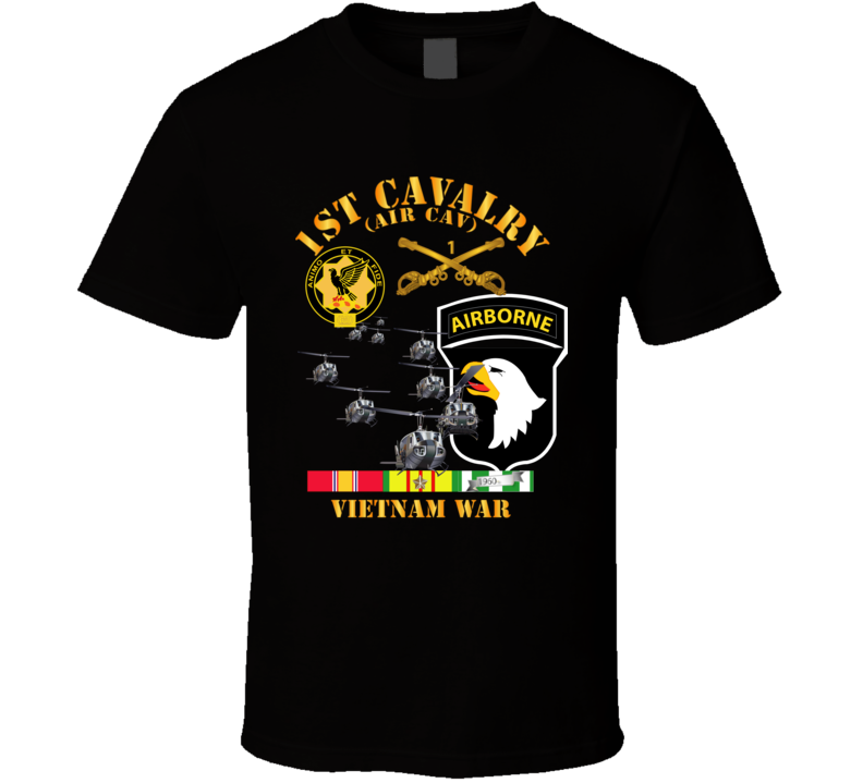 Army - 1st Cavalry (air Cav) - 101st Airborne Div W Svc T Shirt