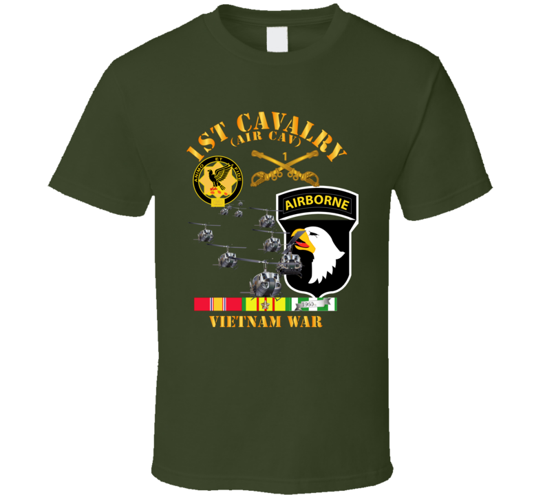 Army - 1st Cavalry (air Cav) - 101st Airborne Div W Svc T Shirt