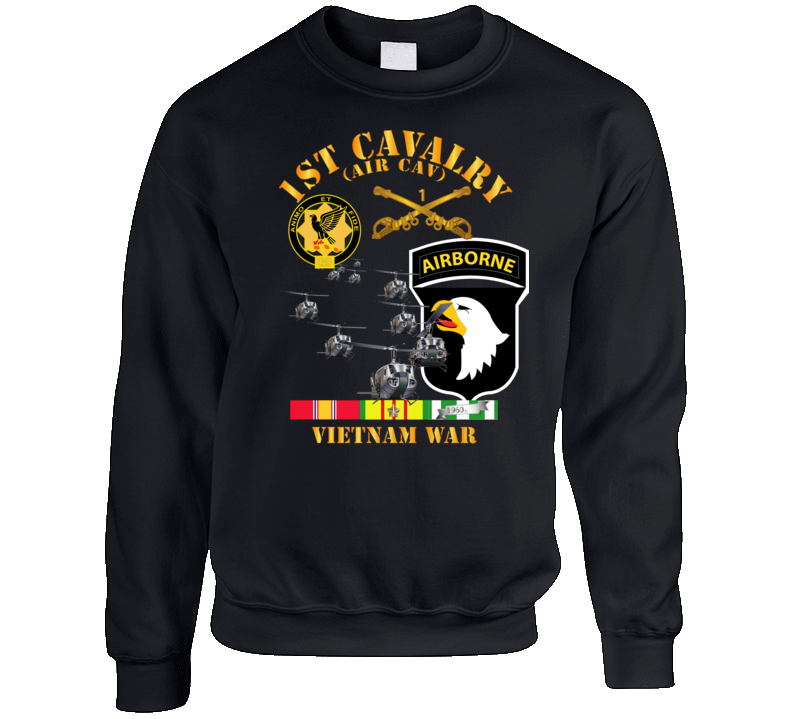 Army - 1st Cavalry (air Cav) - 101st Airborne Div W Svc Crewneck Sweatshirt