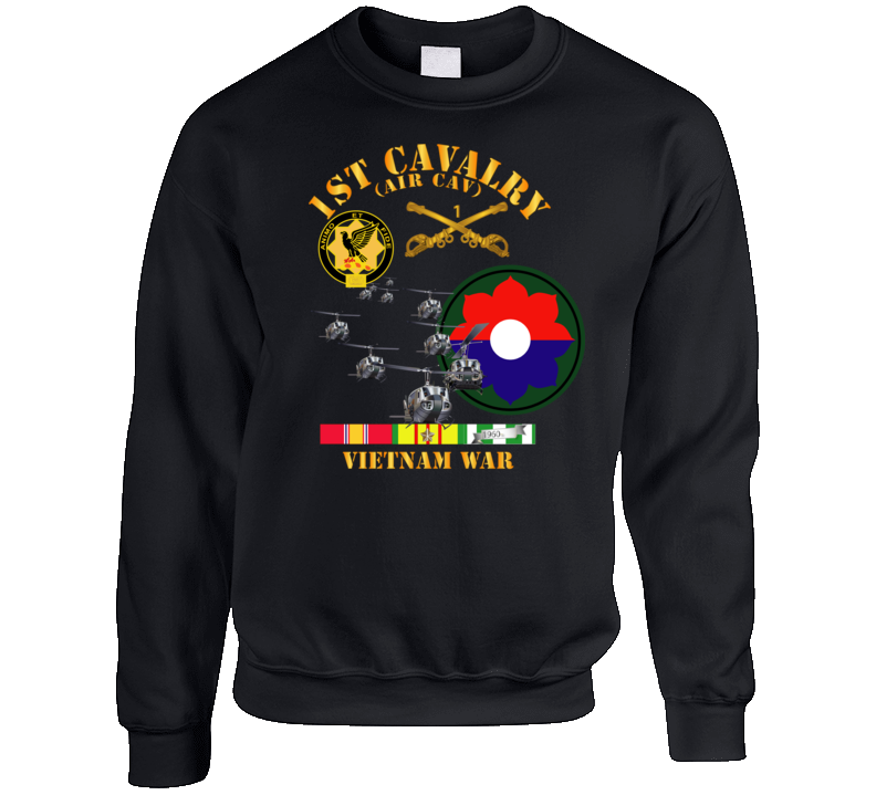 Army - 1st Cavalry (air Cav) - 9th Infantry Div W Svc Crewneck Sweatshirt