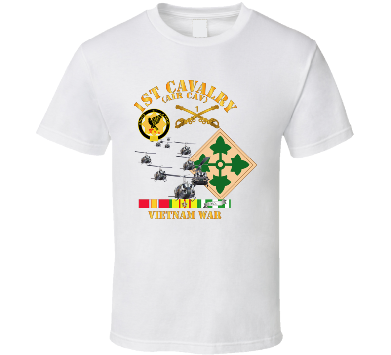 Army - 1st Cavalry (air Cav) - 4th Infantry Div W Svc T Shirt