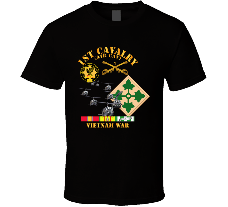 Army - 1st Cavalry (air Cav) - 4th Infantry Div W Svc T Shirt