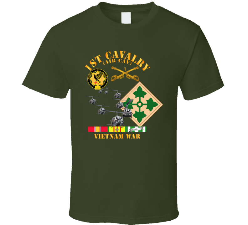 Army - 1st Cavalry (air Cav) - 4th Infantry Div W Svc T Shirt