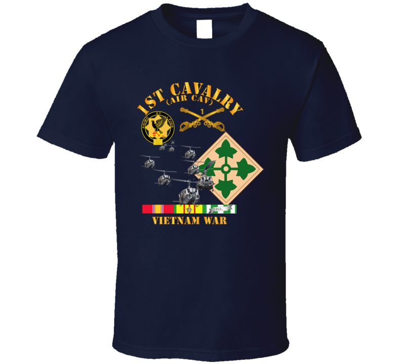 Army - 1st Cavalry (air Cav) - 4th Infantry Div W Svc T Shirt