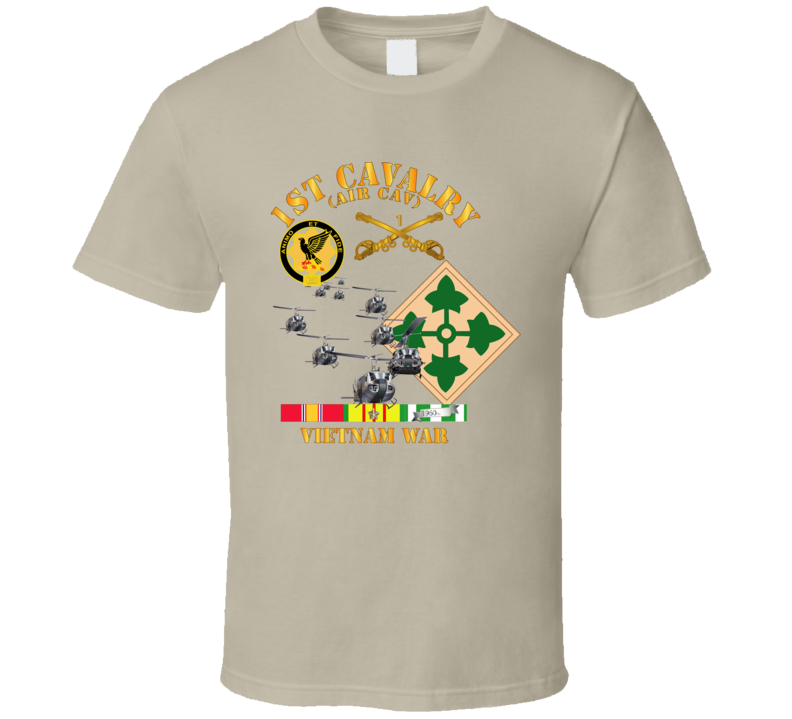 Army - 1st Cavalry (air Cav) - 4th Infantry Div W Svc T Shirt