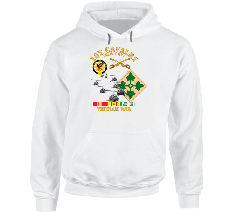 Army - 1st Cavalry (air Cav) - 4th Infantry Div W Svc Hoodie