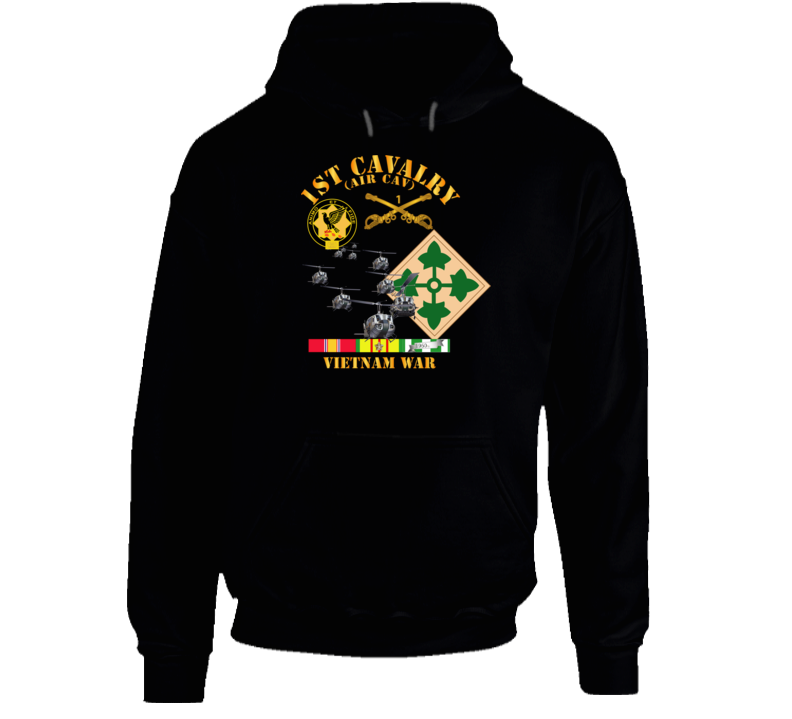 Army - 1st Cavalry (air Cav) - 4th Infantry Div W Svc Hoodie
