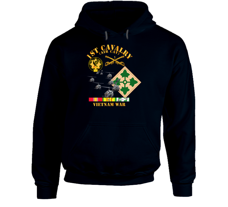 Army - 1st Cavalry (air Cav) - 4th Infantry Div W Svc Hoodie