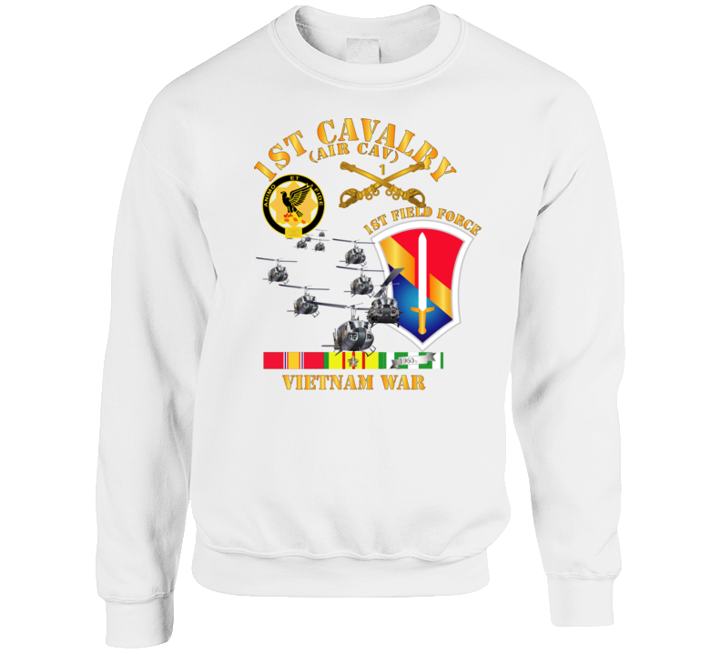 Army - 1st Cavalry (air Cav) - 1st Field Force W Svc Crewneck Sweatshirt