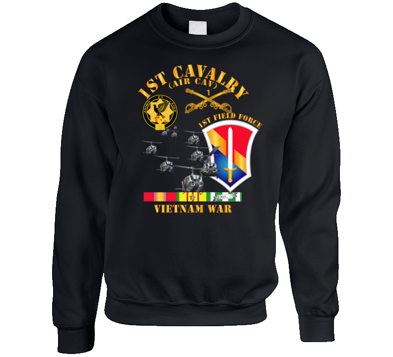 Army - 1st Cavalry (air Cav) - 1st Field Force W Svc Crewneck Sweatshirt