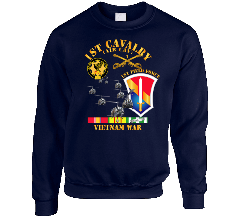 Army - 1st Cavalry (air Cav) - 1st Field Force W Svc Crewneck Sweatshirt
