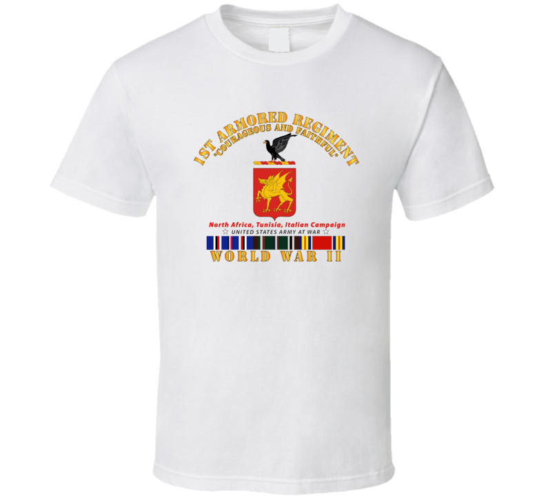 Army - 1st Armored Regiment - Coa -wwii  Eu Svc T Shirt