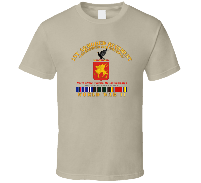 Army - 1st Armored Regiment - Coa -wwii  Eu Svc T Shirt
