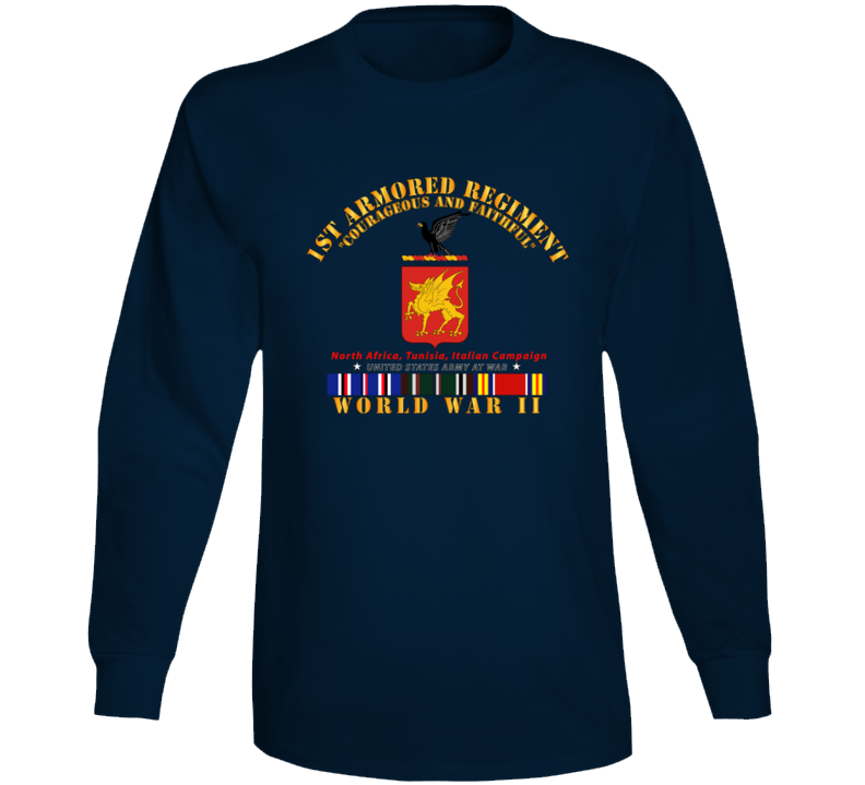 Army - 1st Armored Regiment - Coa -wwii  Eu Svc Long Sleeve