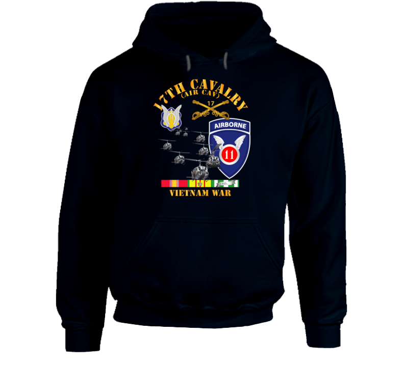 Army - 17th Cavalry (air Cav) - 11th Airborne Division W Svc Hoodie