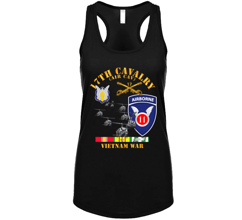 Army - 17th Cavalry (air Cav) - 11th Airborne Division W Svc Ladies Tanktop