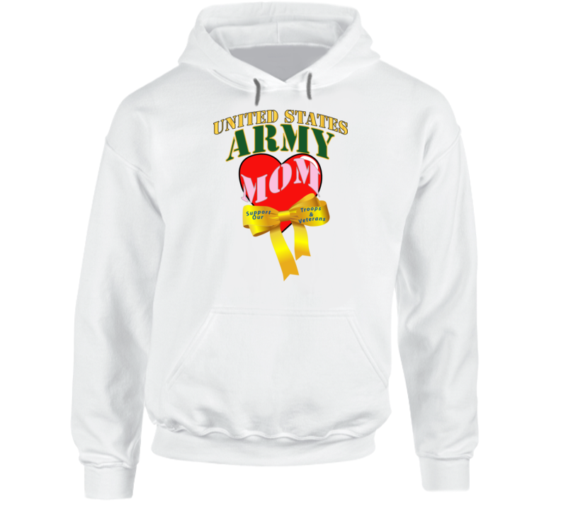 Army - Us Army Mom W Heart - Yellow Ribbon Hoodie