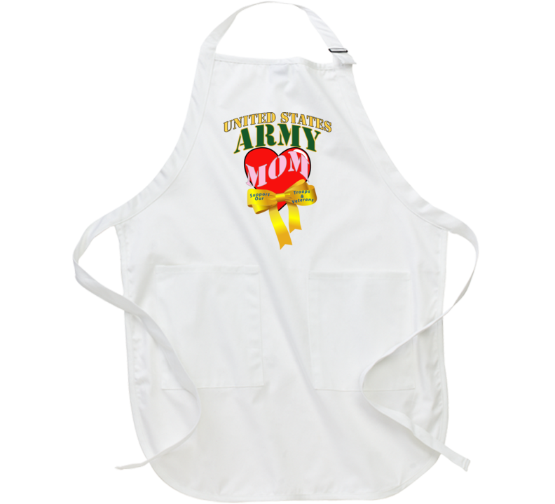 ARMY - US Army Mom w Heart - Yellow Ribbon Apron