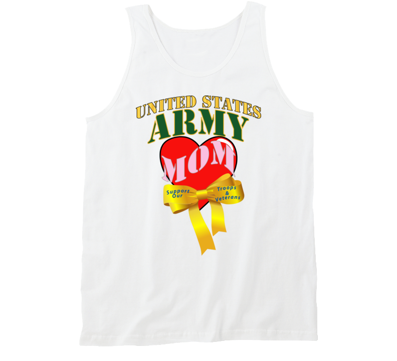 ARMY - US Army Mom w Heart - Yellow Ribbon Tanktop