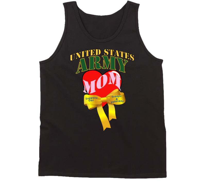 ARMY - US Army Mom w Heart - Yellow Ribbon Tanktop