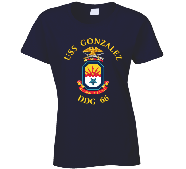 Navy - Uss Gonzalez (ddg 66) Wo Backgrnd Ladies T Shirt