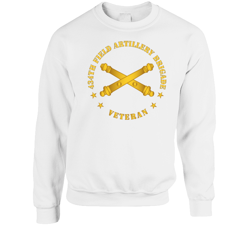 Army - 434th Field Artillery Bde W Branch - Vet Wo Backgrnd Crewneck Sweatshirt