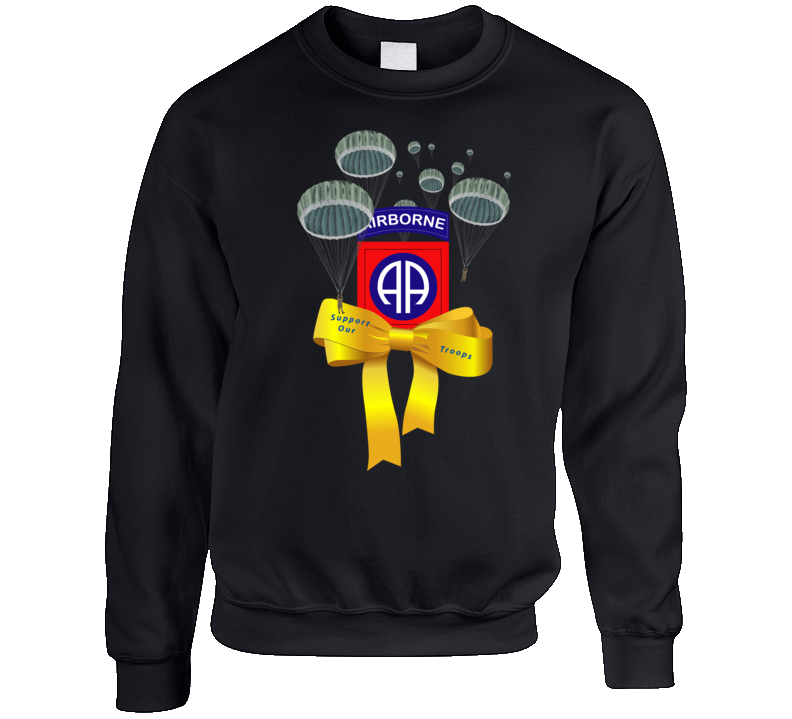 Army - Yellow Ribbon - Support Our Troops - 82nd Airborne W Jumpers Crewneck Sweatshirt