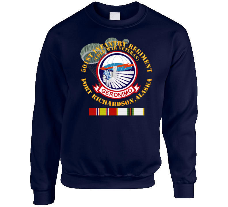 Army - 501st Infantry Regiment - Ft Richardson, Ak W Cold Svc Crewneck Sweatshirt