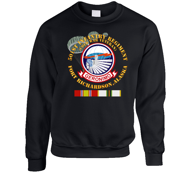 Army - 501st Infantry Regiment - Ft Richardson, Ak W Cold Svc Crewneck Sweatshirt
