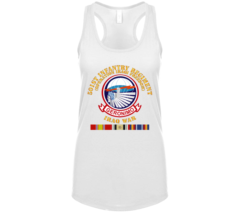Army - 501st Infantry Regiment - Oif - W Iraq Svc Ladies Tanktop