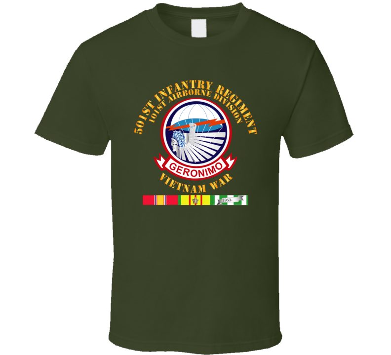 Army - 501st Infantry Regiment - Vietnam Wo Jumpers W Vn Svc T Shirt