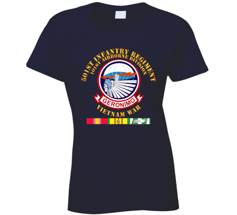 Army - 501st Infantry Regiment - Vietnam Wo Jumpers W Vn Svc Ladies T Shirt