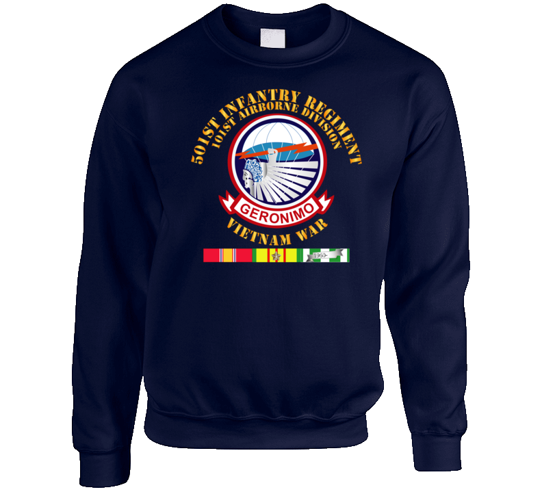 Army - 501st Infantry Regiment - Vietnam Wo Jumpers W Vn Svc Crewneck Sweatshirt