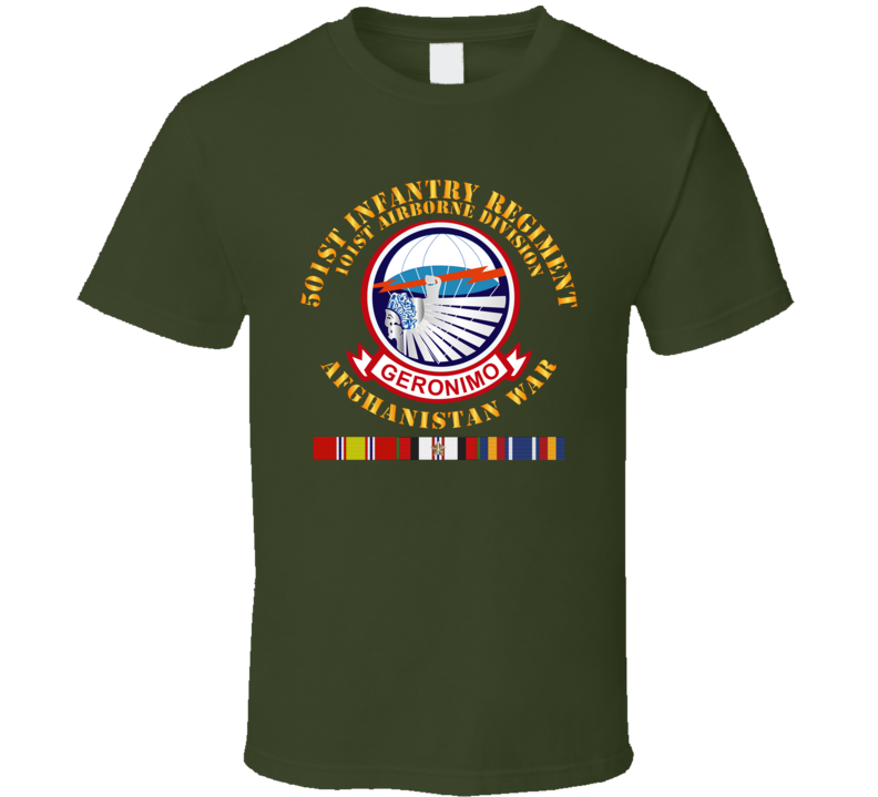Army - 501st Infantry Regiment W Afghan Svc T Shirt