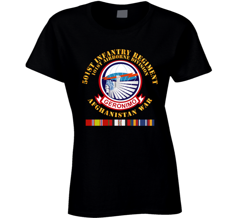 Army - 501st Infantry Regiment W Afghan Svc Ladies T Shirt