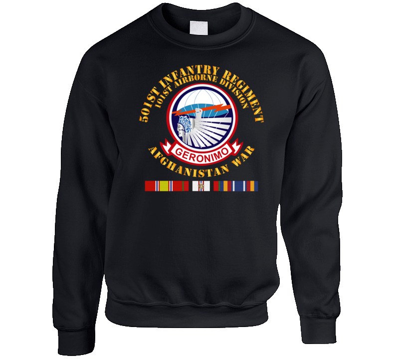 Army - 501st Infantry Regiment W Afghan Svc Crewneck Sweatshirt