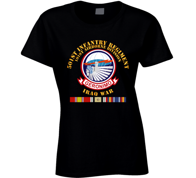 Army - 501st Infantry Regiment W Iraq Svc Ladies T Shirt