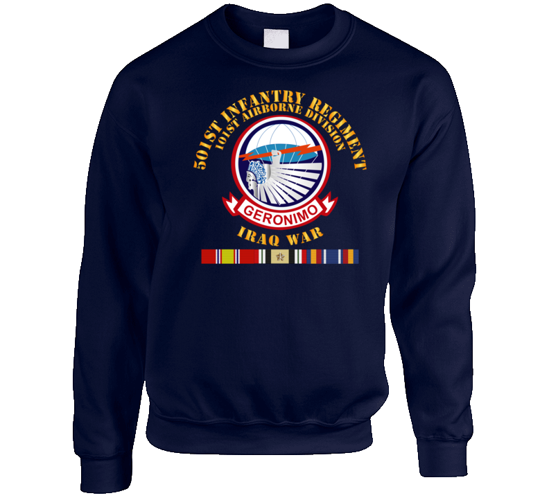 Army - 501st Infantry Regiment W Iraq Svc Crewneck Sweatshirt