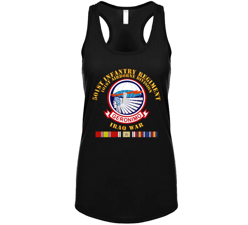 Army - 501st Infantry Regiment W Iraq Svc Ladies Tanktop