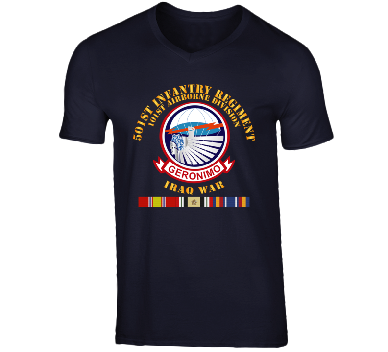 Army - 501st Infantry Regiment W Iraq Svc V-neck